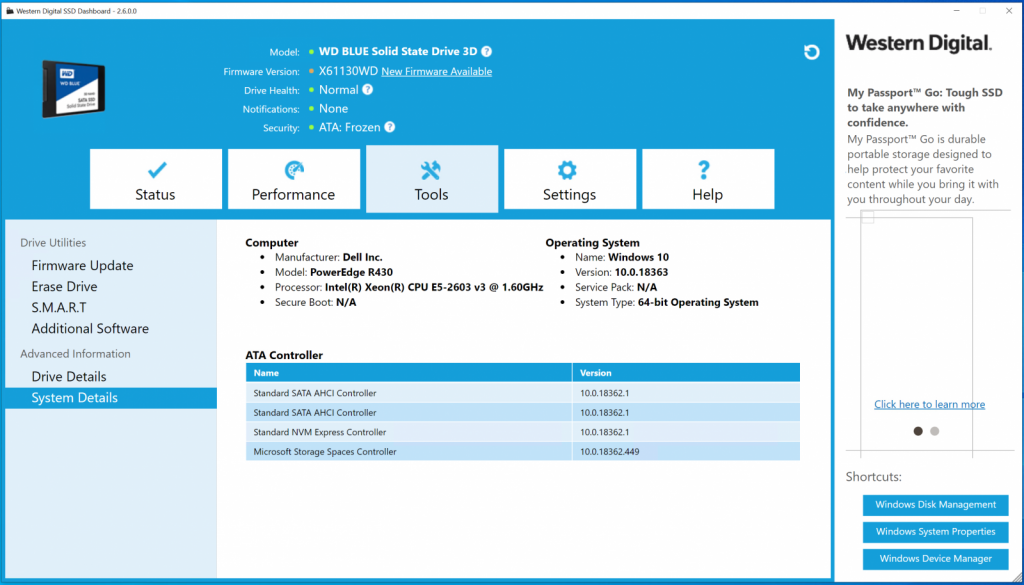 WD SSD Dashboard 5.3.2.4 for apple instal