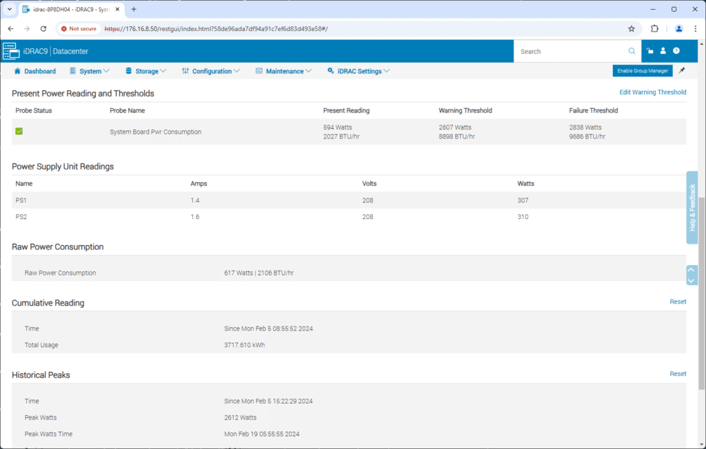 Alimentación iDRAC de Dell PowerEdge