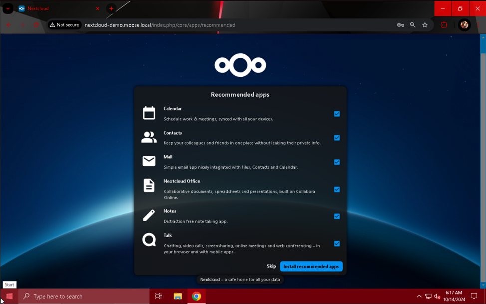 Nextcloud recommended apps