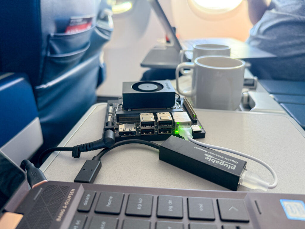 NVIDIA Jetson Orin Nano Super on an airplane