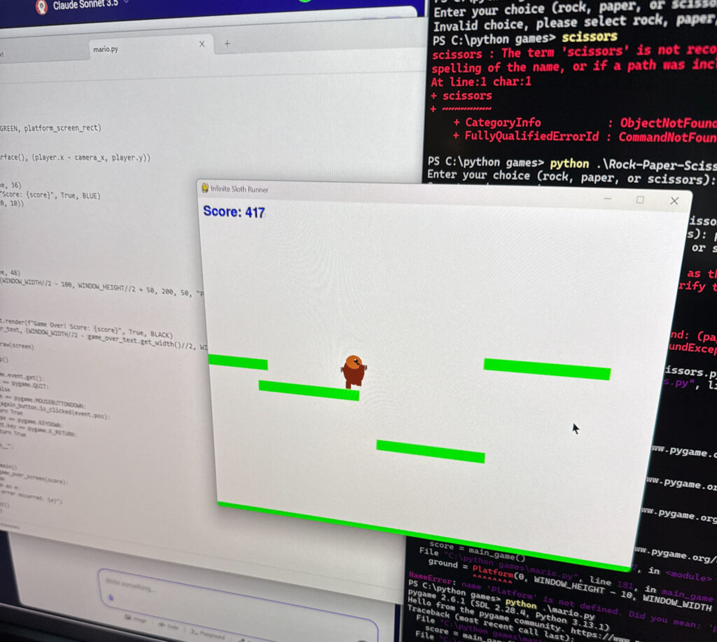 Einstieg in die Python-Programmierung mit KI: Sloth Runner